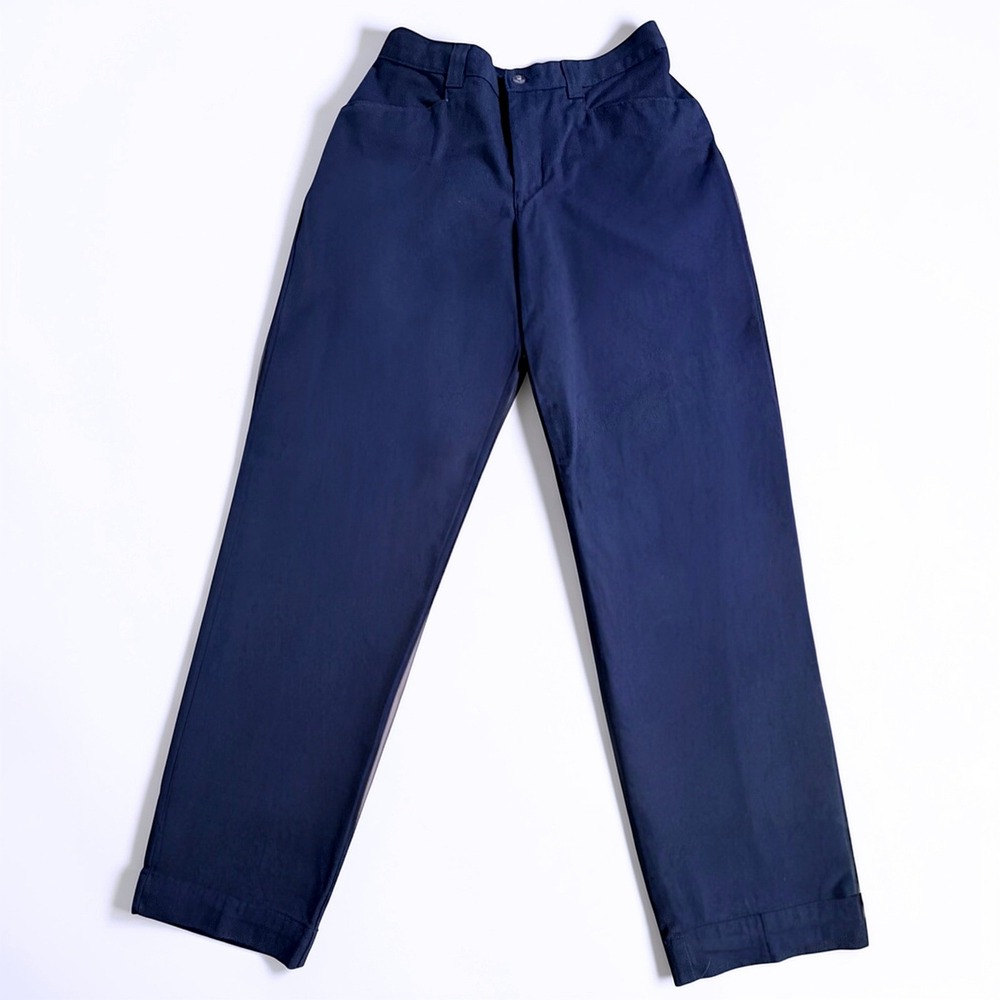 Lee Casuals Vintage Navy‎ Blue High Waisted Straight Leg Trousers Pants 8P